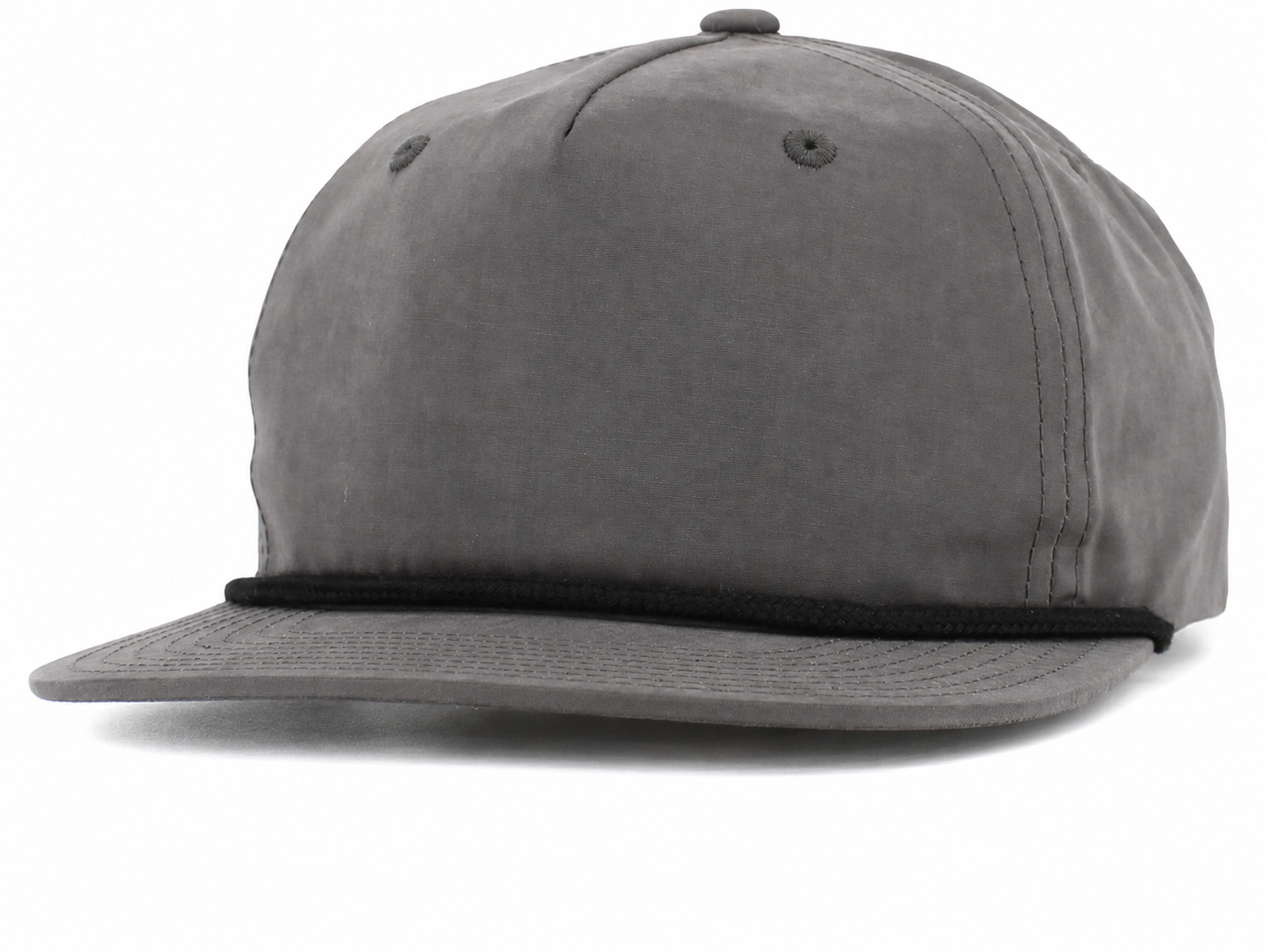 Dark Gray / Black flat bill cap front view